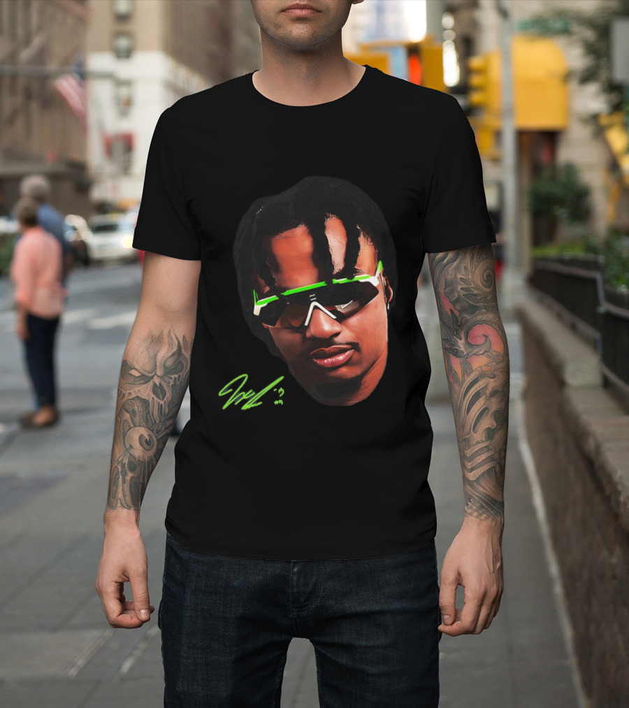 JSN Jaxon Smith Njigba Big Face Seattle Seahawks Football Sunglasses T-Shirt