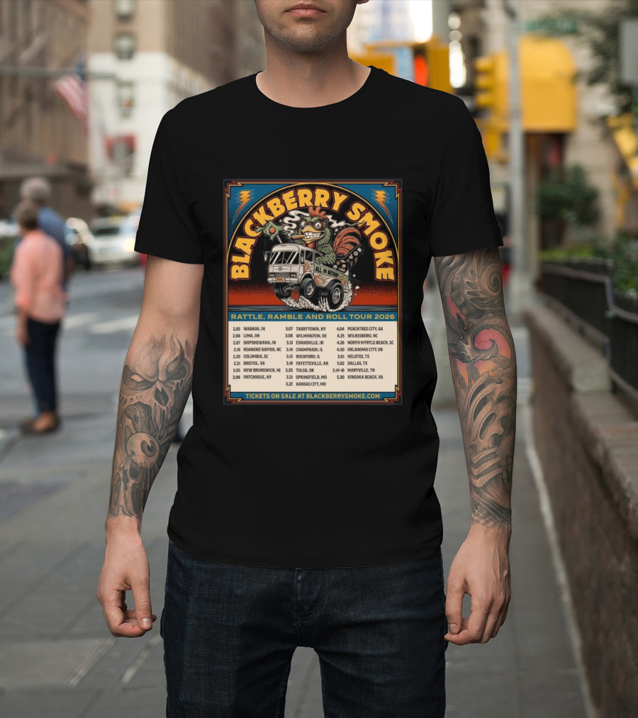 Blackberry Smoke Rattle Ramble And Roll Tour 2026 All Or Nothin Truck Dates T-Shirt