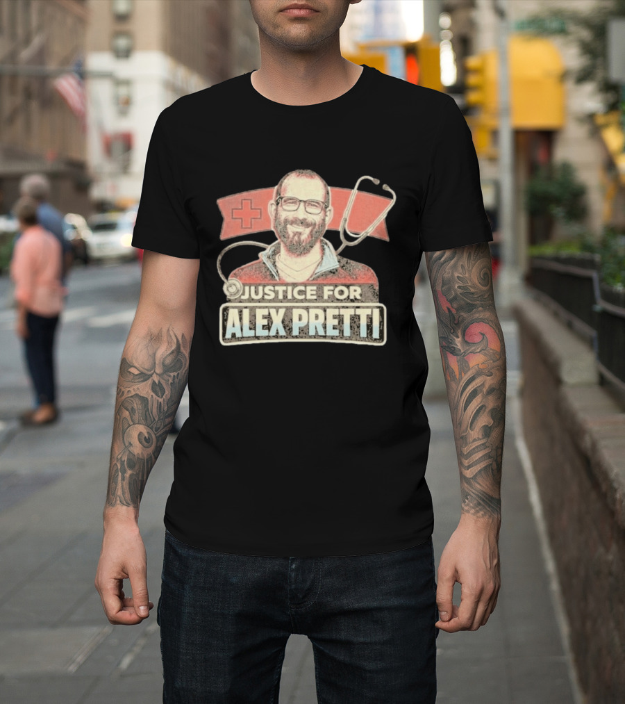 Justice for Alex Pretti Red Cross Stethoscope Tribute 2026 T-Shirt