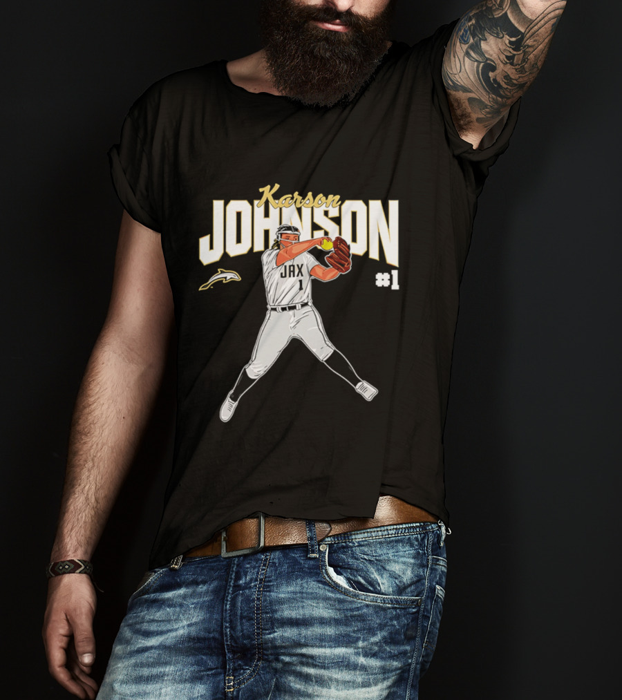 Karson Johnson JAX Softball #1 Caricature Legends T-Shirt