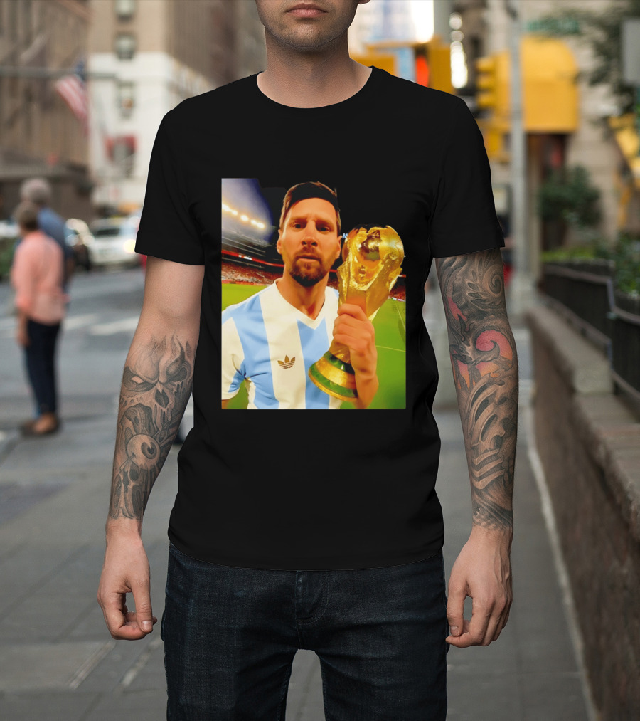 Argentina World Cup Messi Trophy Victory T-Shirt