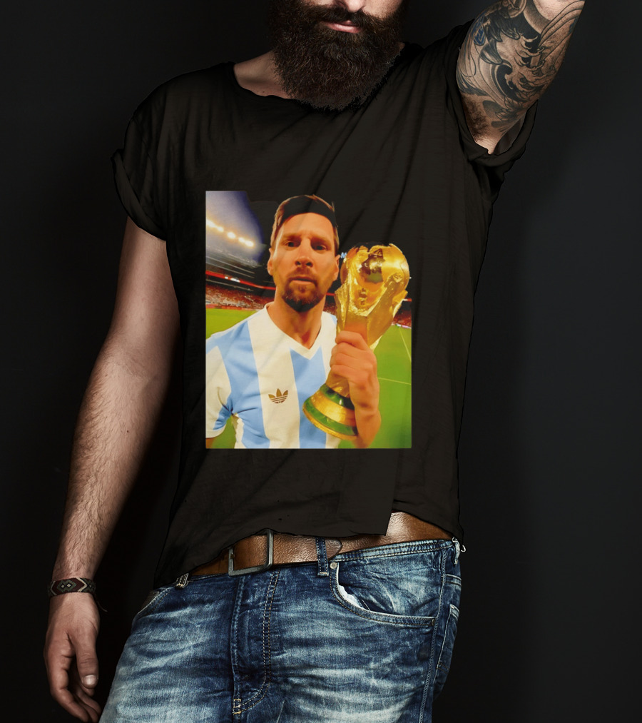 Argentina World Cup Messi Trophy Victory T-Shirt