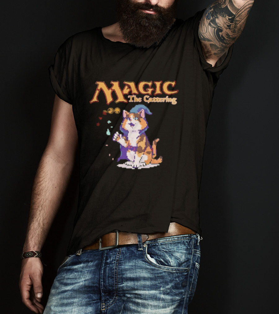 Magic The Cattering Cat Wizard With Magic The Gathering T-Shirt