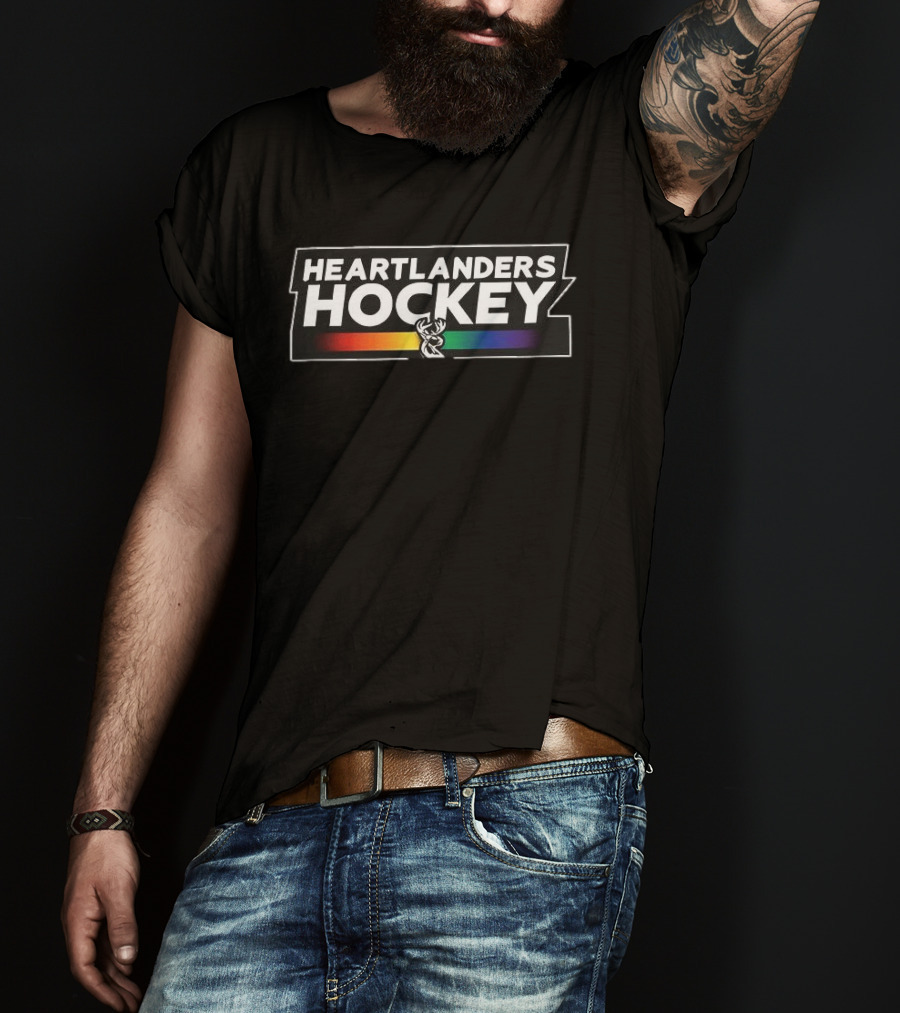 Heartlanders Hockey Rainbow Antler Pride T-Shirt