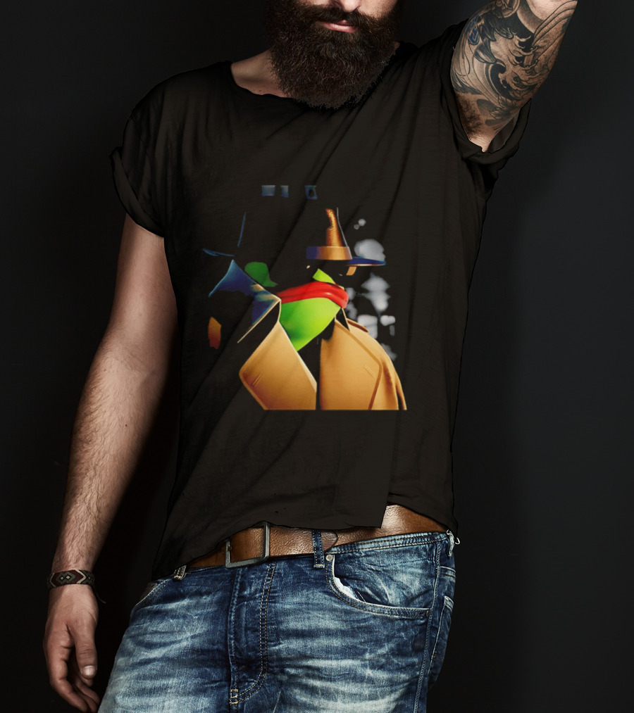 Pepe The Frog Detective Trench Coat Cigarette Doodles T-Shirt