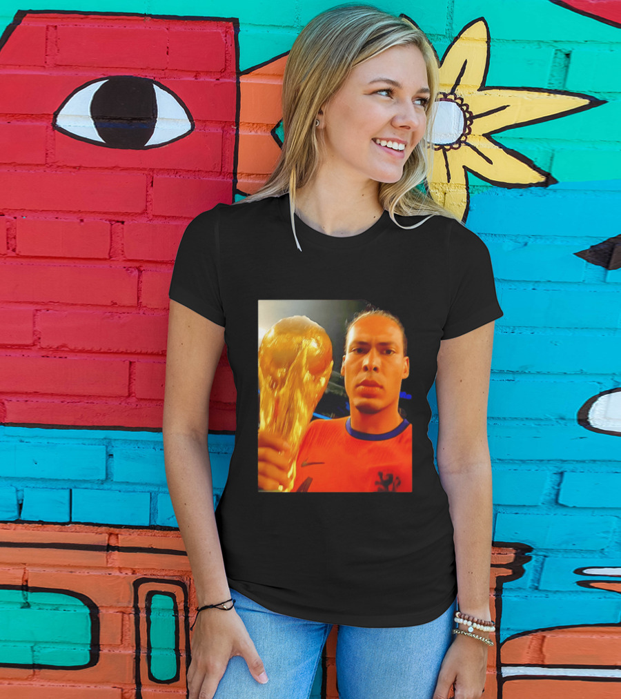 Virgil Van Liverpool Netherlands Trophy Celebration T-Shirt
