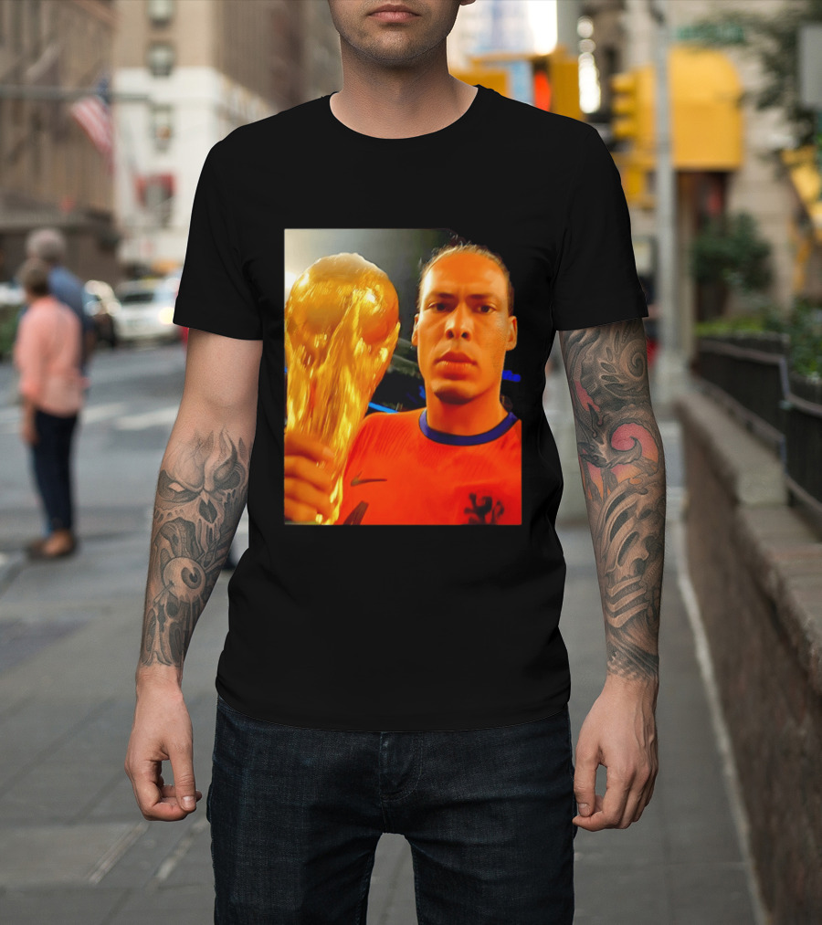 Virgil Van Liverpool Netherlands Trophy Celebration T-Shirt
