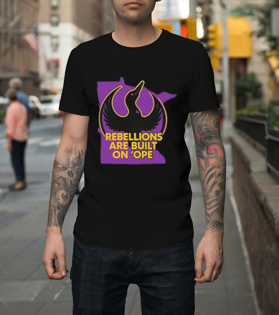 Rebellions Are Built On 'Ope Minnesota Purple Map Black Bird T-Shirt