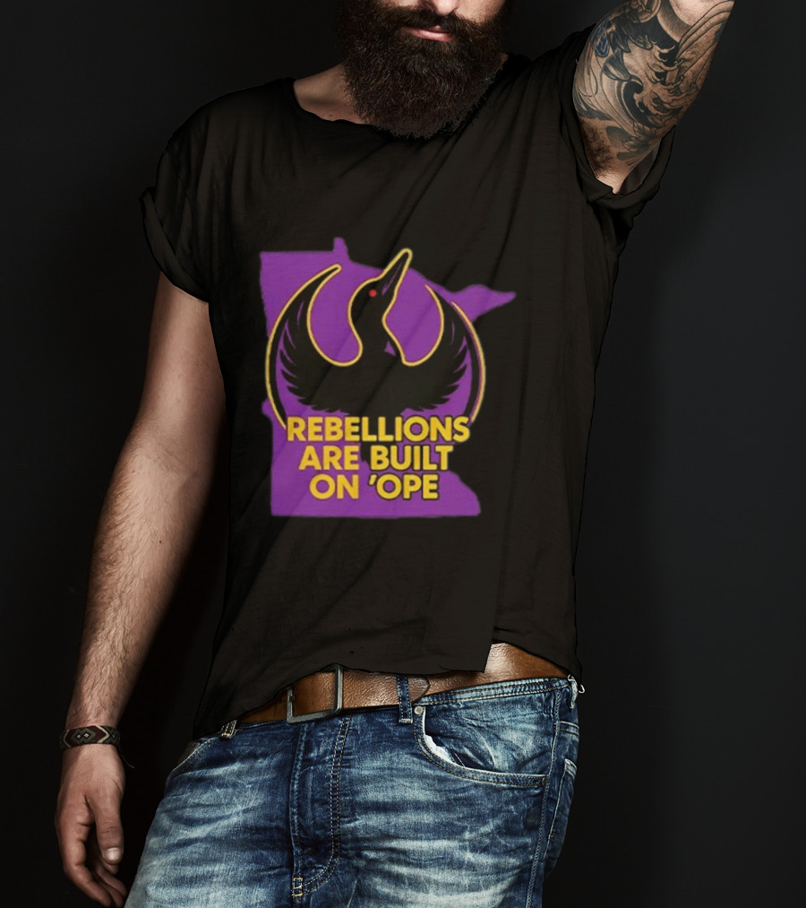 Rebellions Are Built On 'Ope Minnesota Purple Map Black Bird T-Shirt