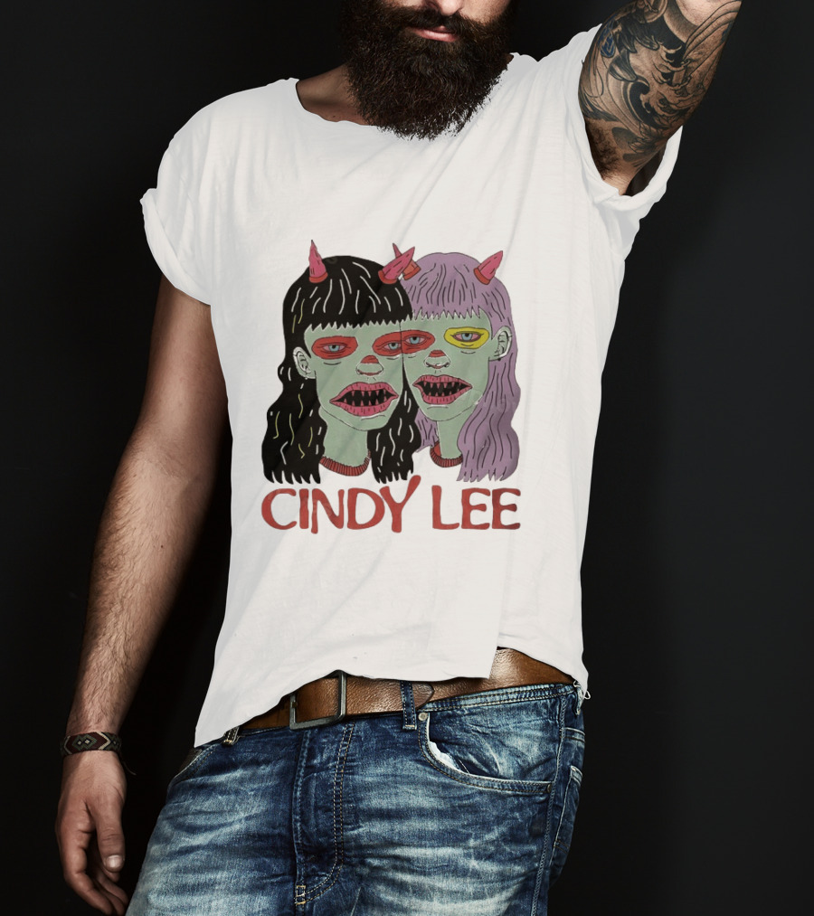Cindy Lee Two Face Horned Creature Horror T-Shirt