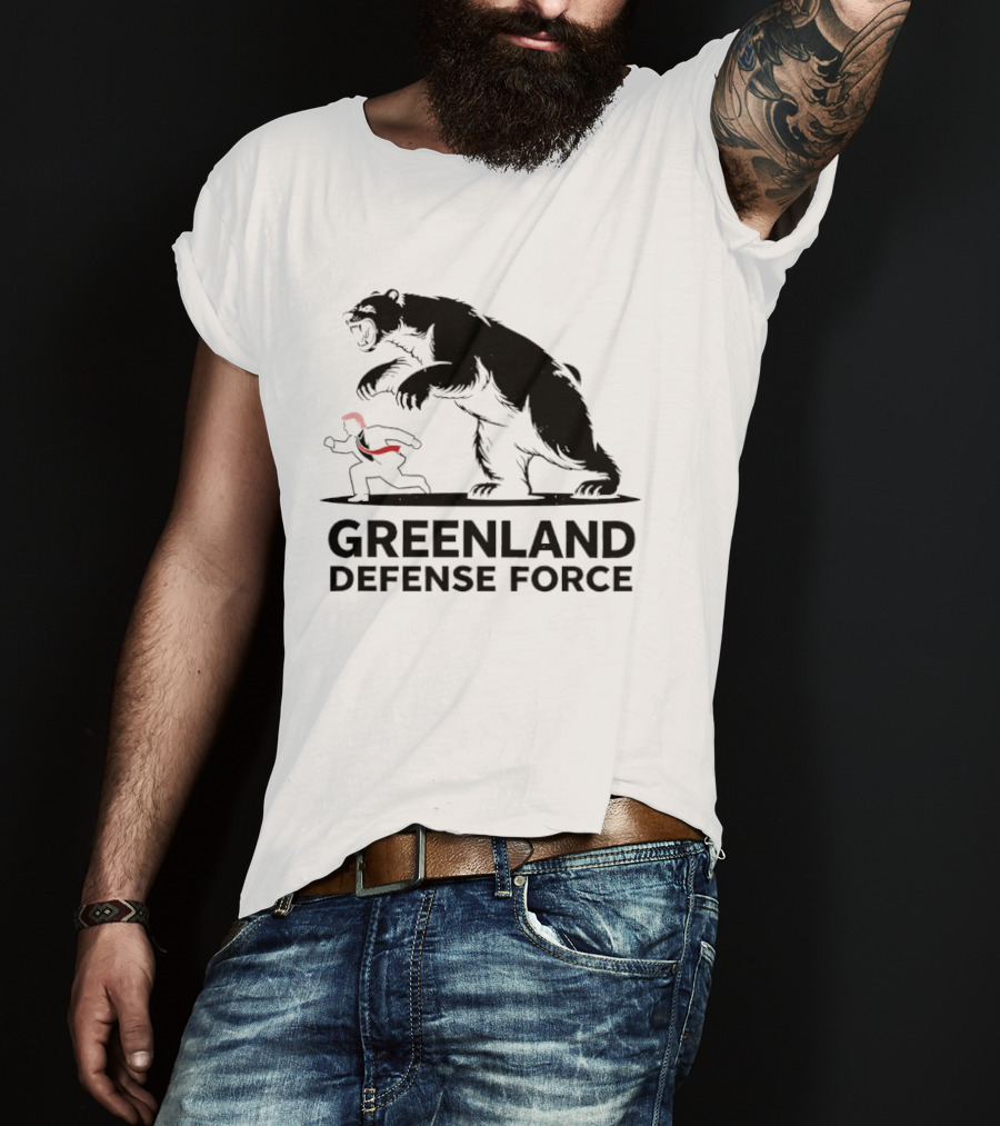 Greenland Defense Force Polar Bear And Man T-Shirt