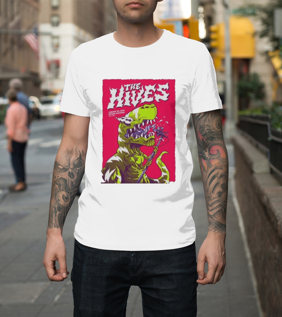 The Hives Live In Lima Peru January 25 2026 Estadio Nacional Dinosaur T-Shirt
