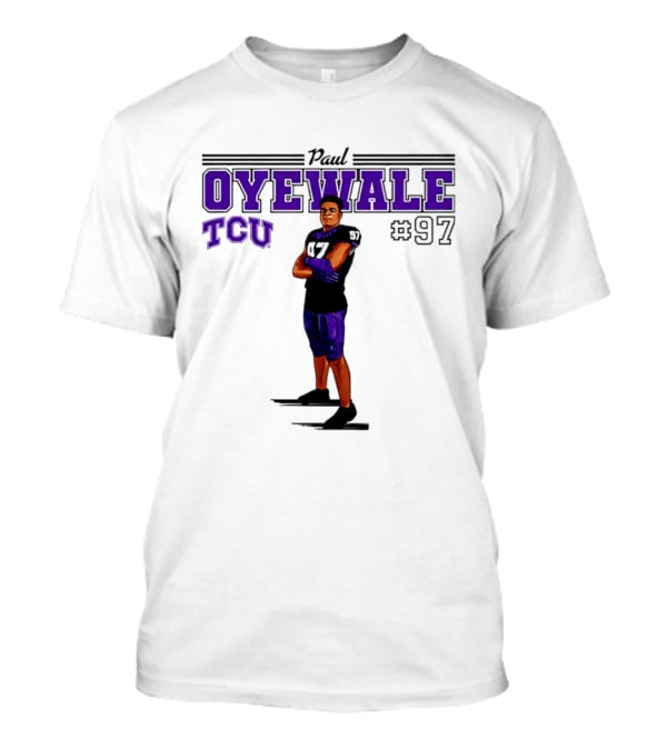 Paul Oyewale TCU Football NCAA #97 Caricature T-Shirt