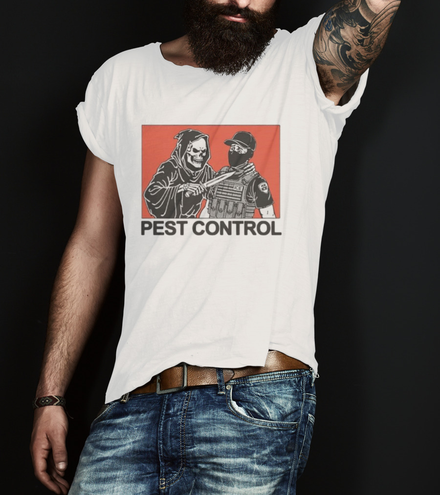 Grim Reaper Vs ICE Enforcement Pest Control Challenge T-Shirt