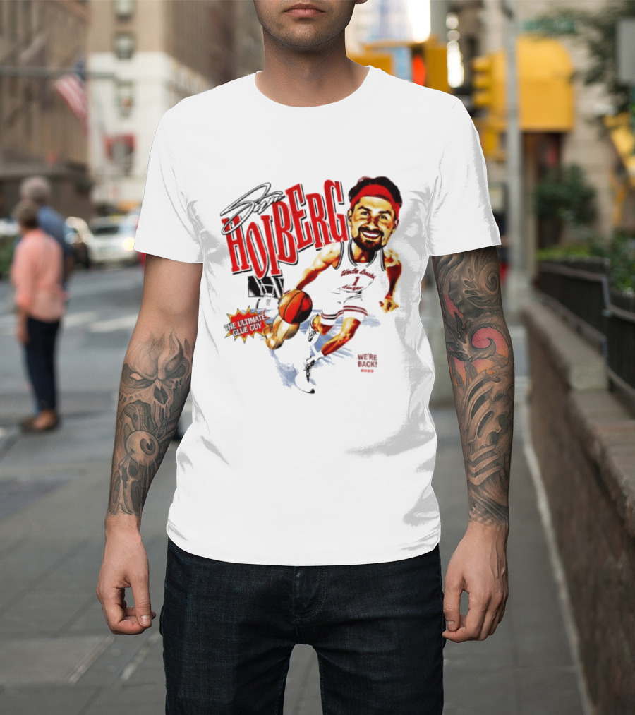 Sam Hoiberg Nebraska Cornhuskers We're Back Ultimate Glue Guy Basketball Player Red T-Shirt