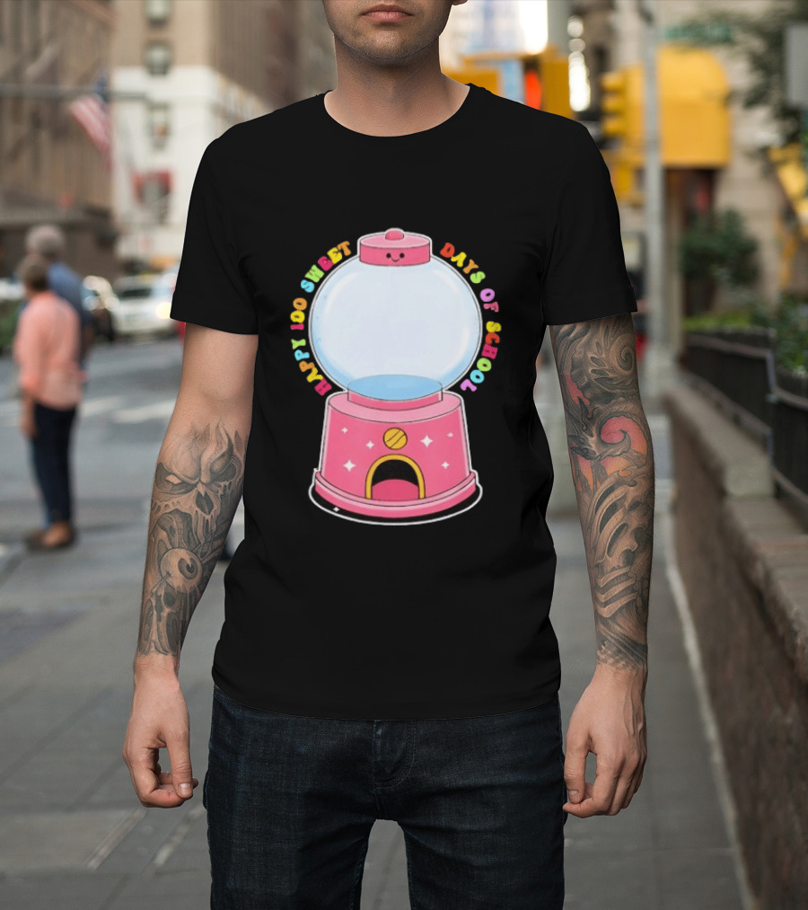 Happy 100 Sweet Days Of School Gumball Machine T-Shirt