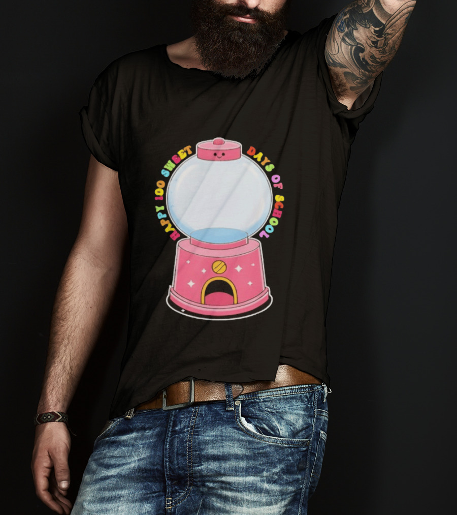 Happy 100 Sweet Days Of School Gumball Machine T-Shirt