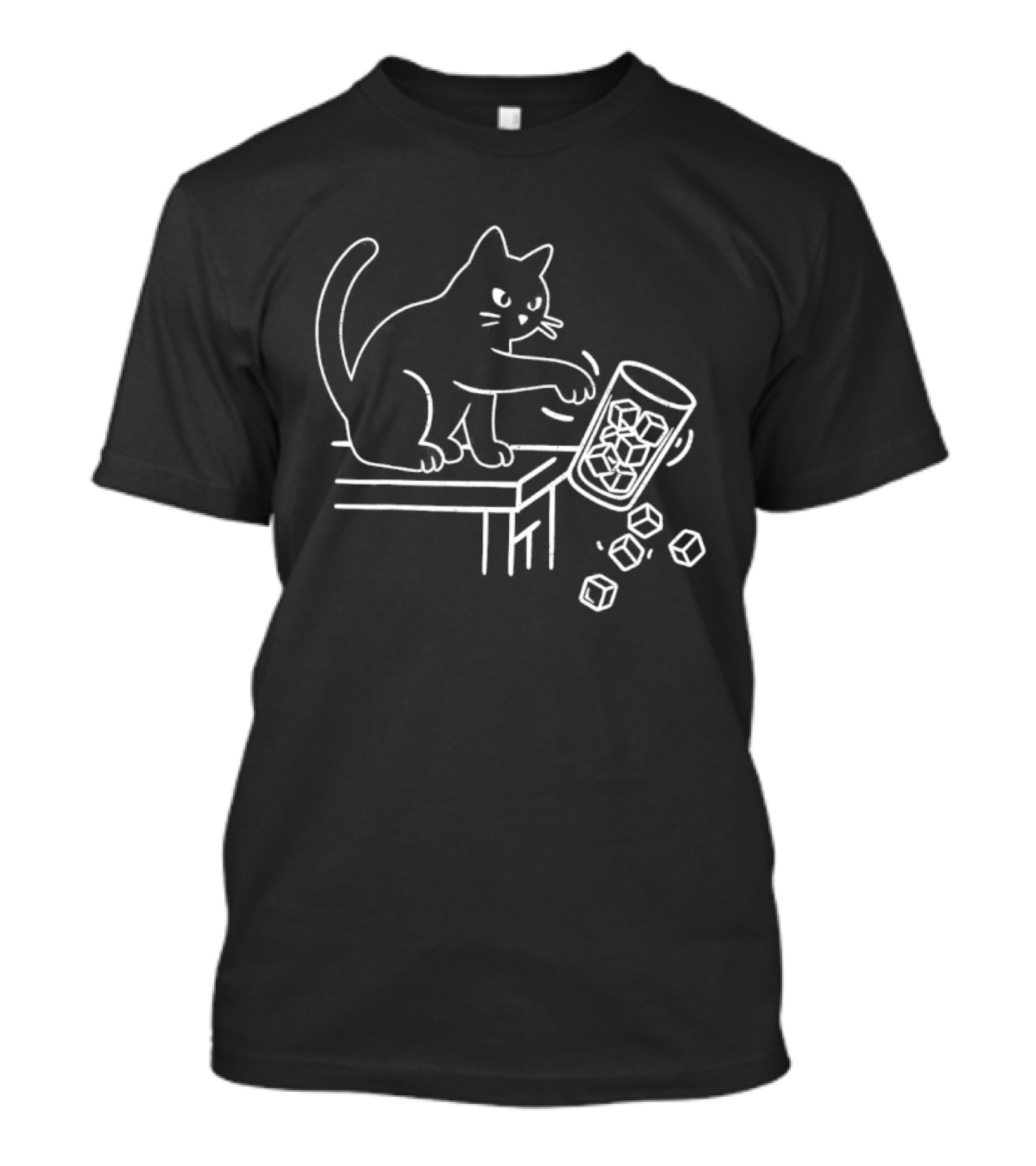 Abolish ICE Black Cat Knocking Over Glass Ice Cube Meme T-Shirt