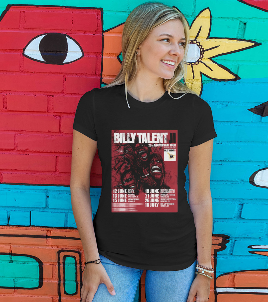 Billy Talent 20th Anniversary Tour Dates Europe Canada 2023 T-Shirt