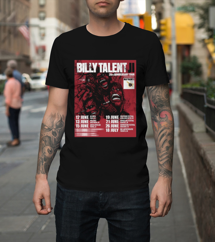 Billy Talent 20th Anniversary Tour Dates Europe Canada 2023 T-Shirt