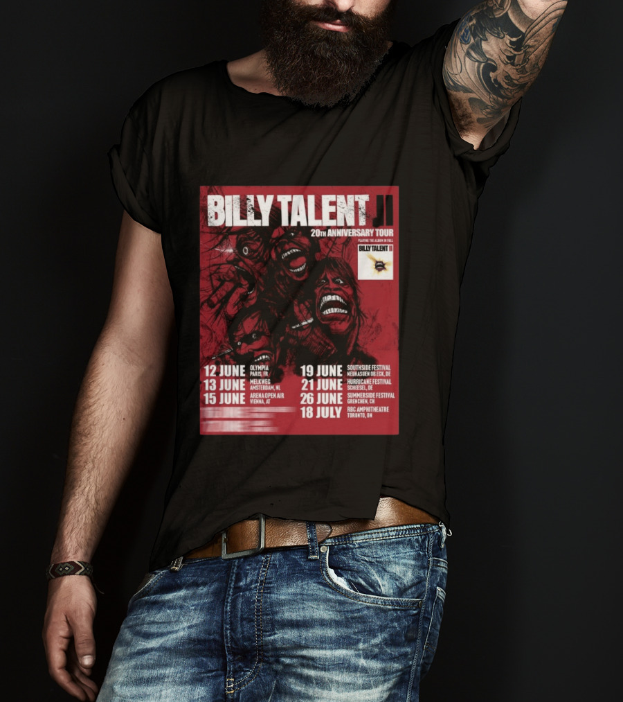 Billy Talent 20th Anniversary Tour Dates Europe Canada 2023 T-Shirt