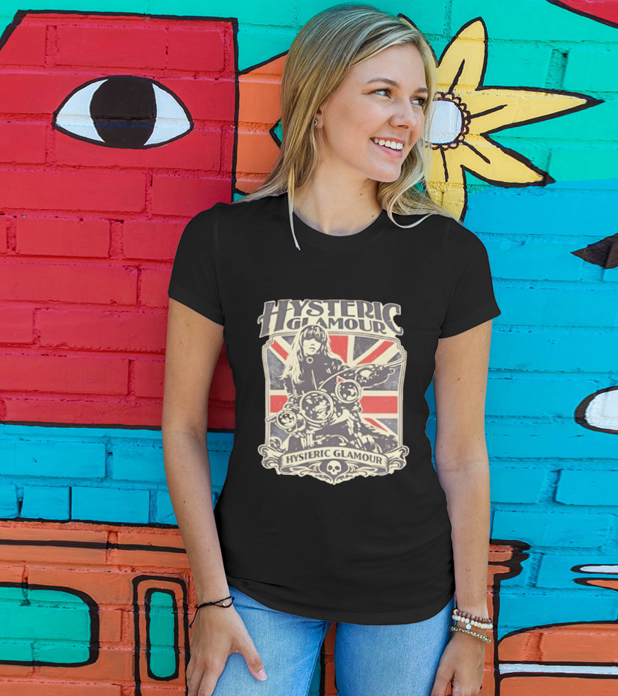 Hysteric Glamour Biker Girl Union Jack Rock Rider T-Shirt