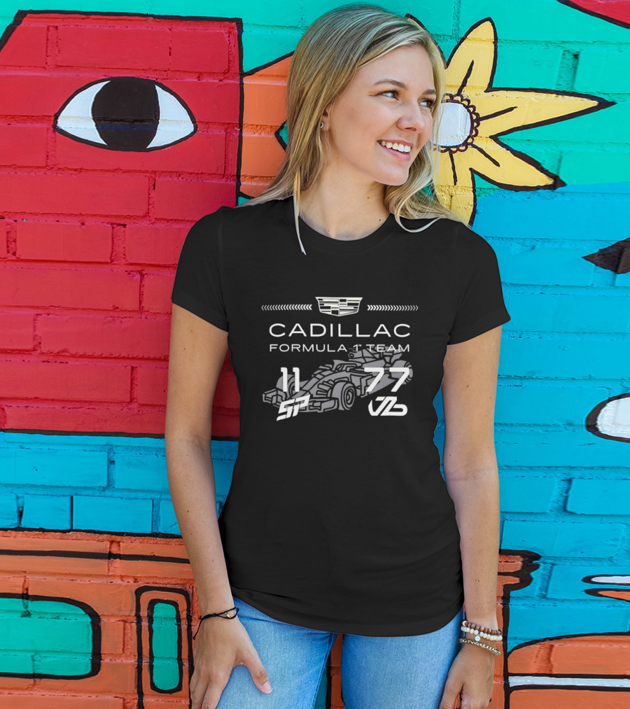 Cadillac Formula 1 Team Racing Car Numbers 11 77 T-Shirt