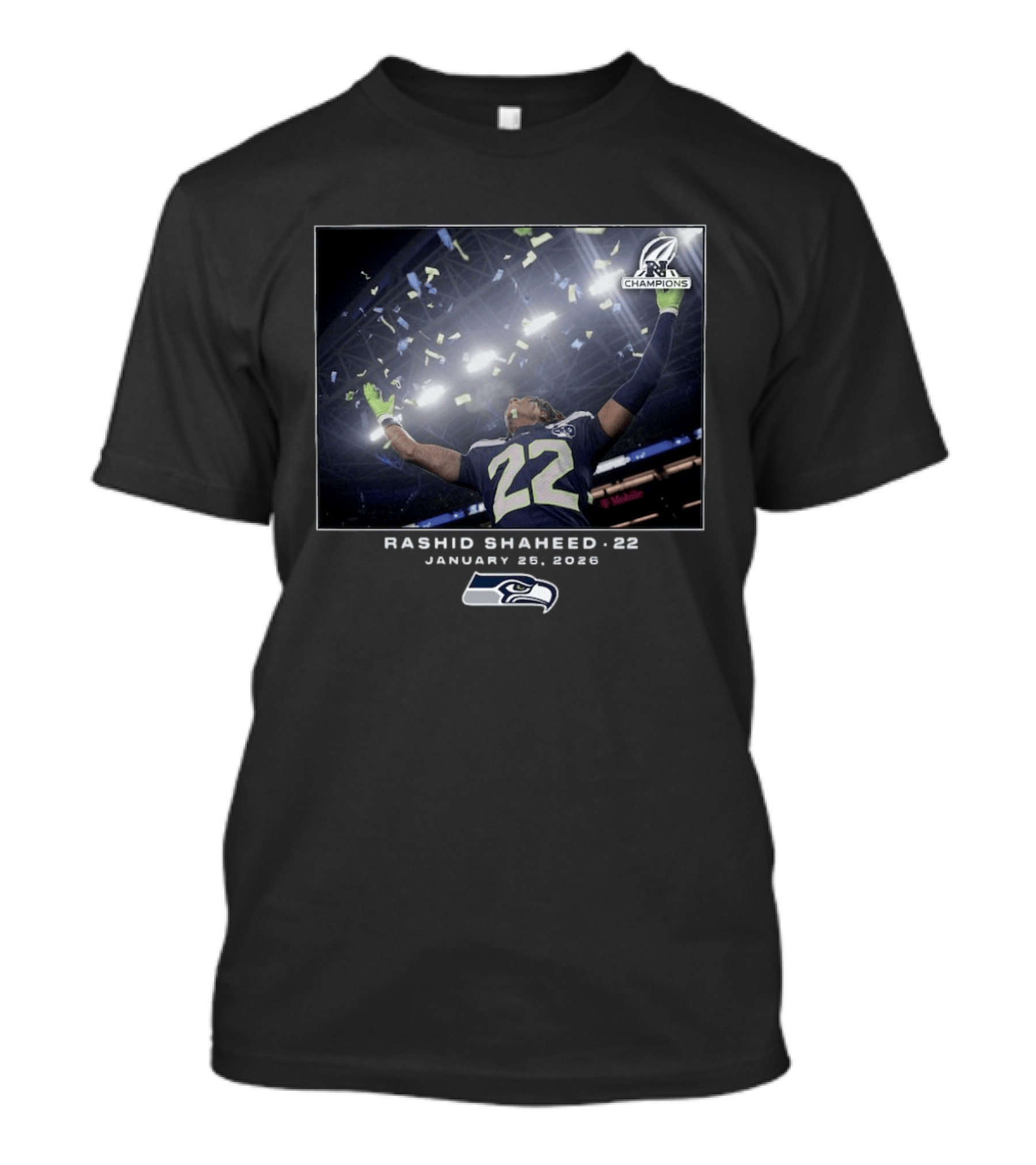 Rashid Shaheed 22 NFC Champions January 8 2023 Seattle Seahawks T-Shirt