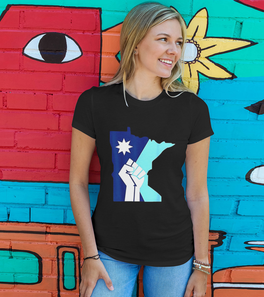 Protest Fists Resist Minnesota Map Star T-Shirt