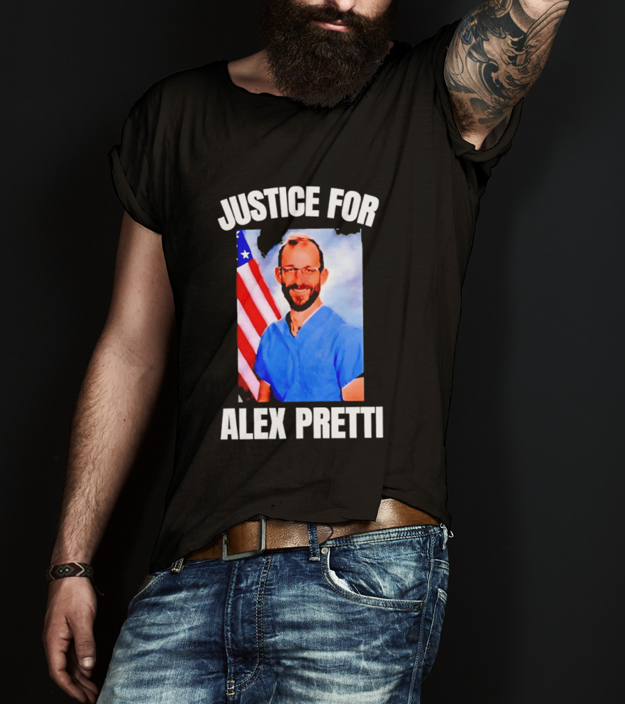 Justice For Alex Pretti American Flag T-Shirt