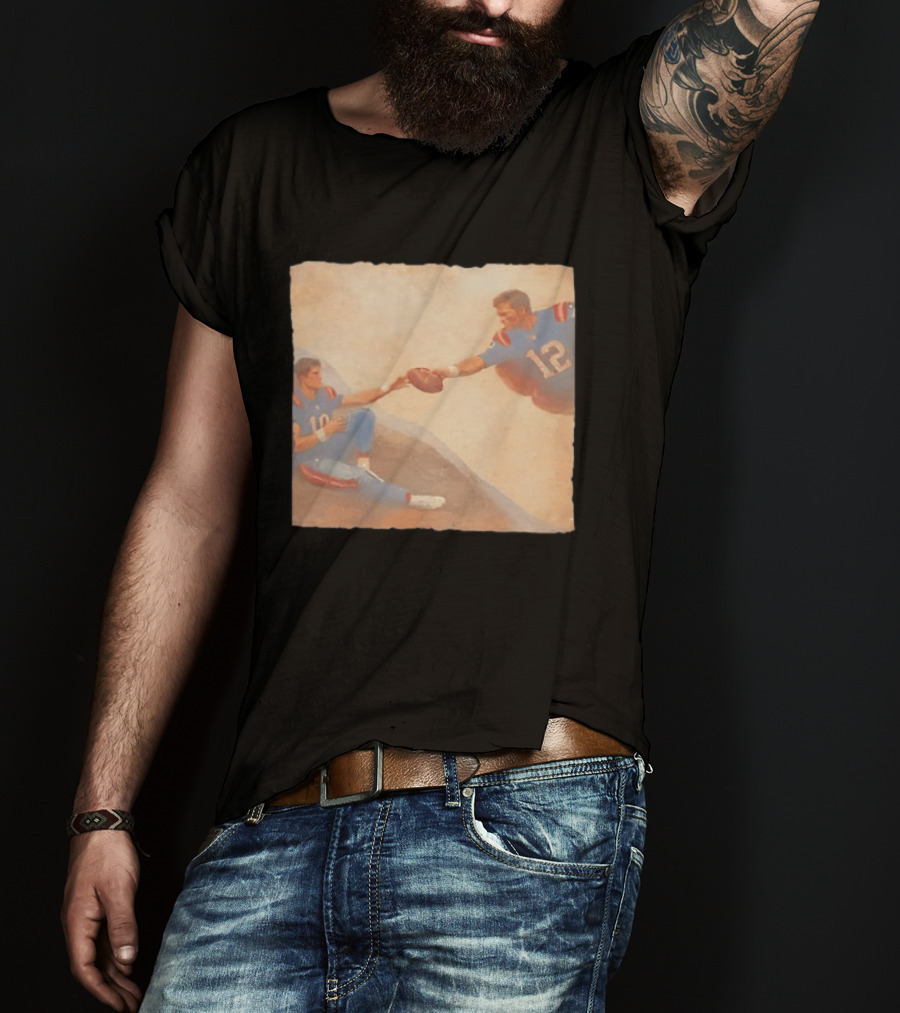 The Creation Of Tom Brady Passing Football To Drake Maye T-Shirt