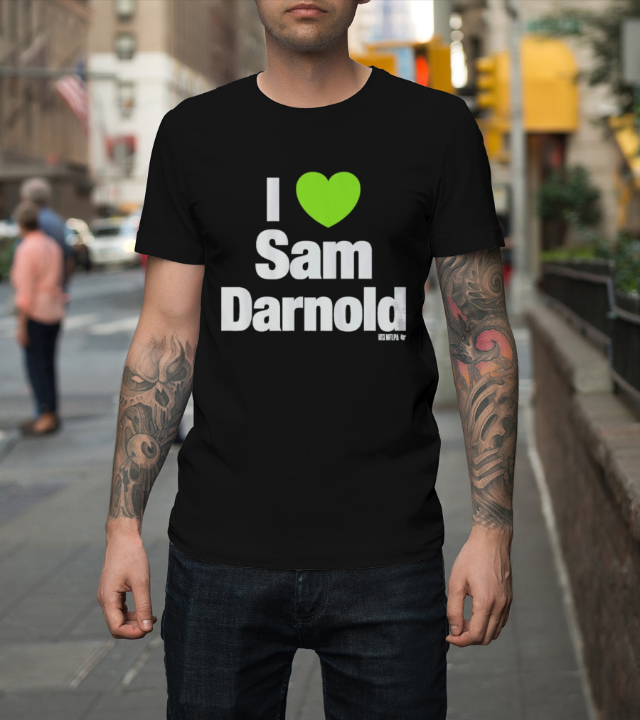 I Heart Sam Darnold Green Heart T-Shirt