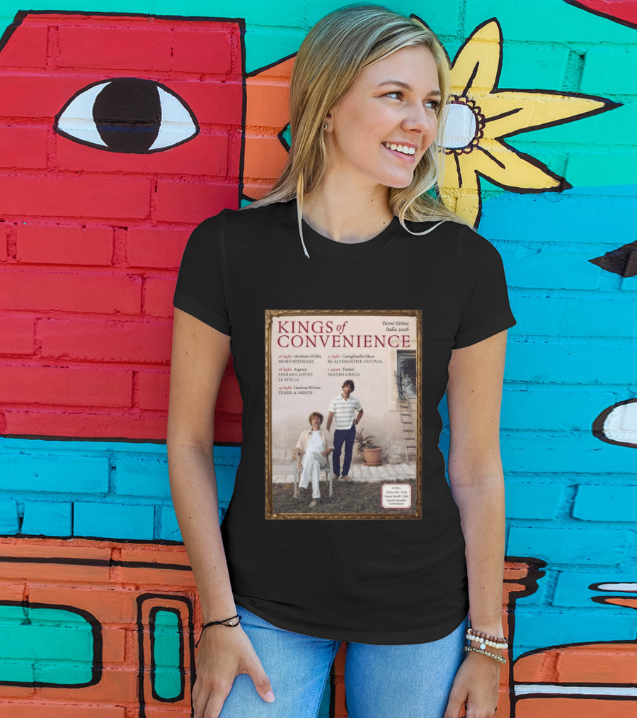 Kings Of Convenience Turne Estiva Italia 2026 Monfortinjazz Ferrara Tener A Mente Teatro Greco Festival T-Shirt