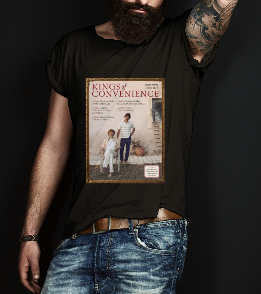 Kings Of Convenience Turne Estiva Italia 2026 Monfortinjazz Ferrara Tener A Mente Teatro Greco Festival T-Shirt