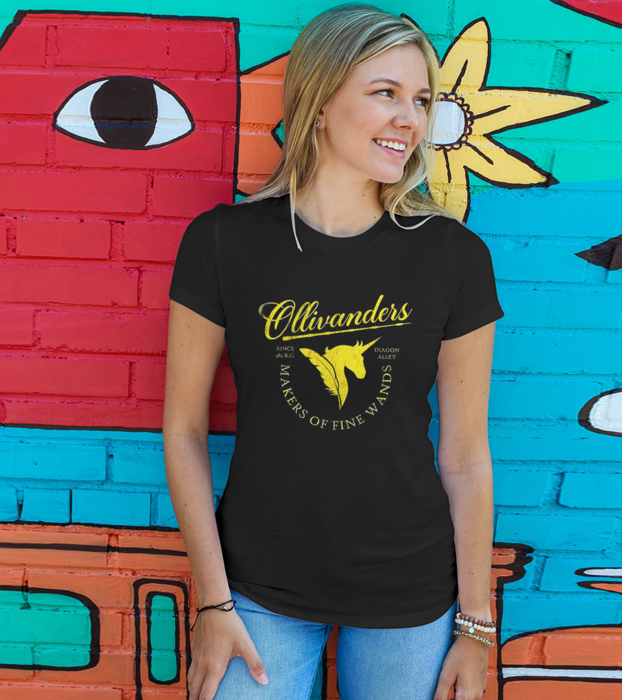 Ollivanders Makers Of Fine Wands Diagon Alley Unicorn Since 382 BC T-Shirt