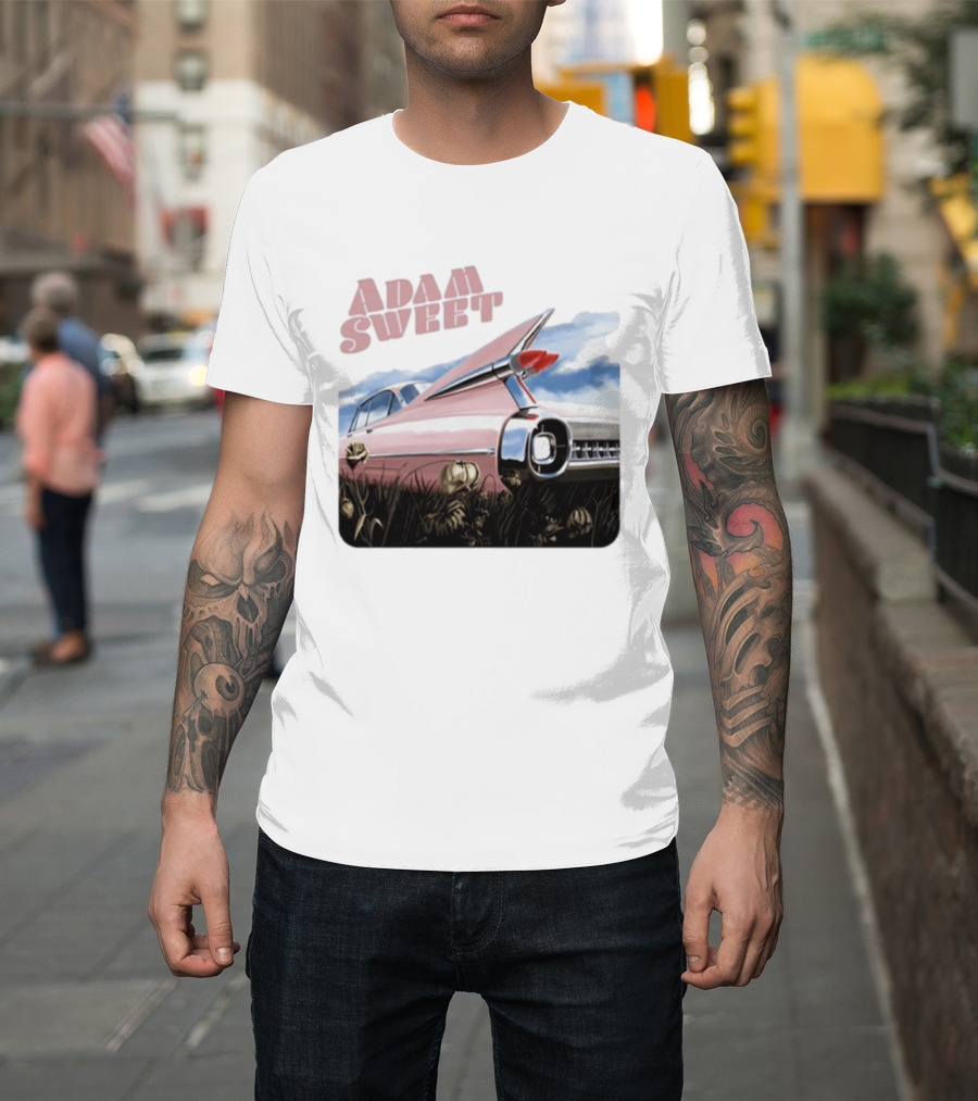 Adam Sweet Pink Cadillac Flowers Nostalgia T-Shirt