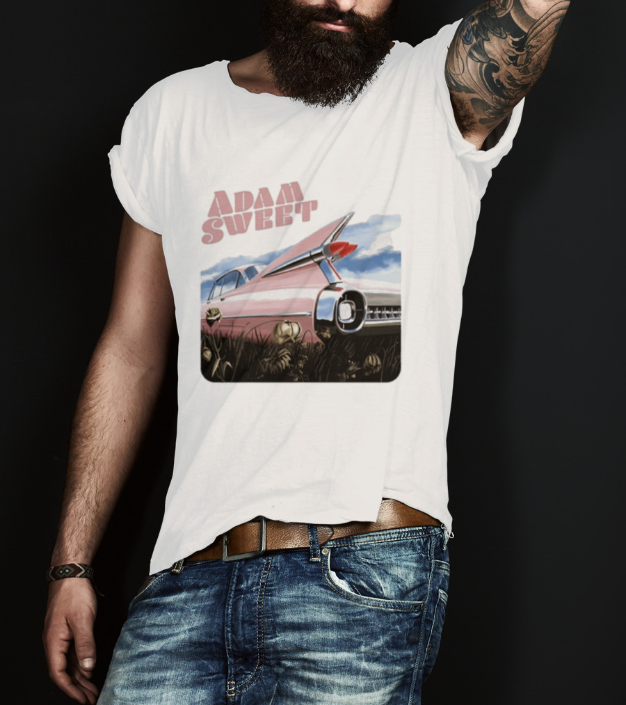 Adam Sweet Pink Cadillac Flowers Nostalgia T-Shirt