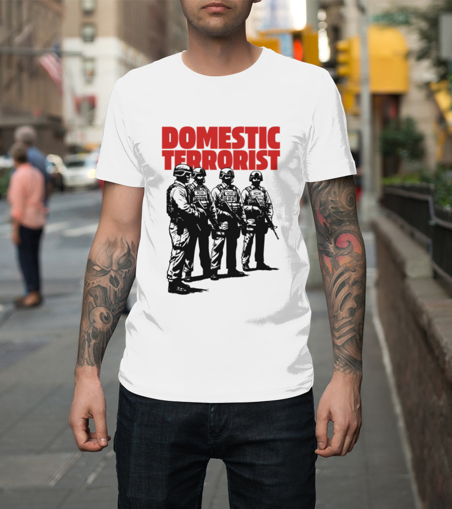 Domestic Terrorist Abolish ICE Tactical Units Silhouette Protest T-Shirt