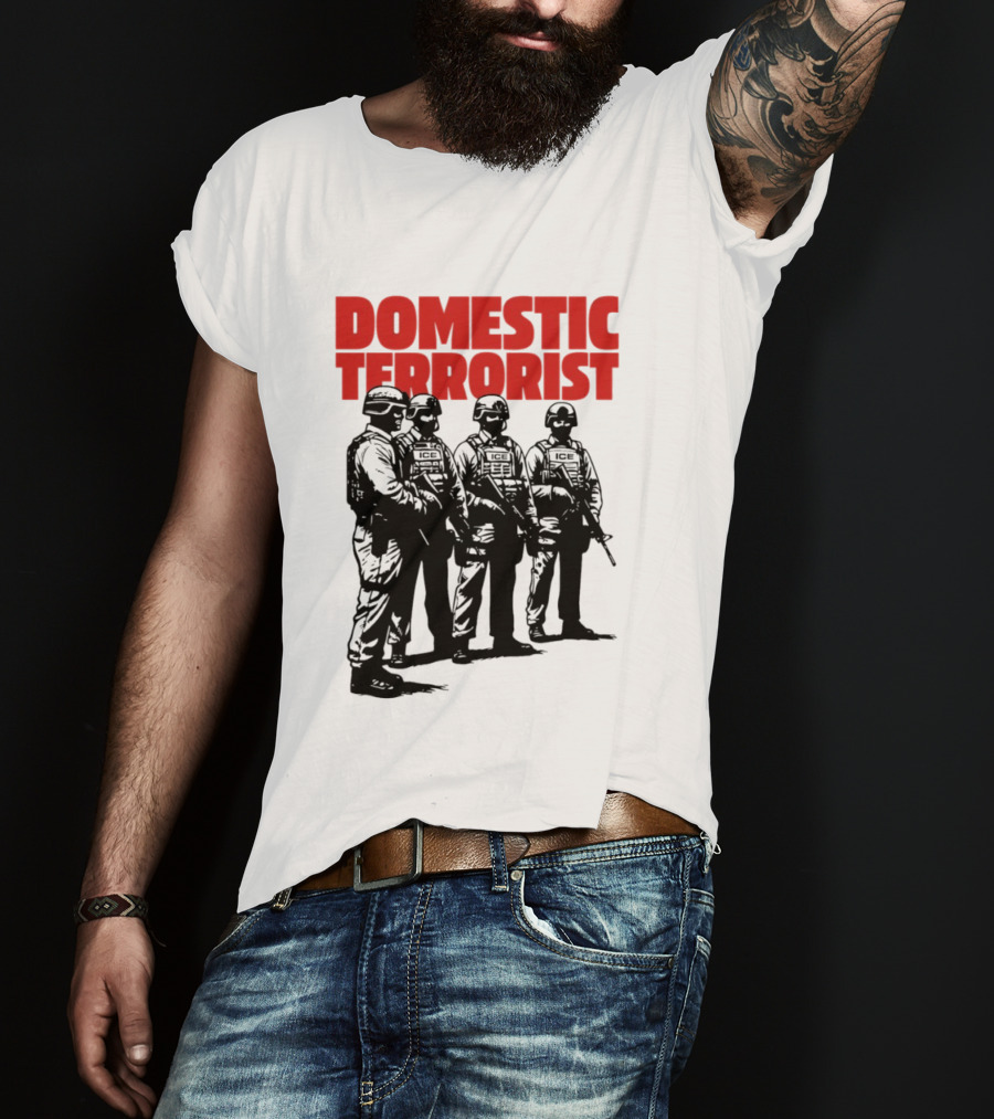 Domestic Terrorist Abolish ICE Tactical Units Silhouette Protest T-Shirt