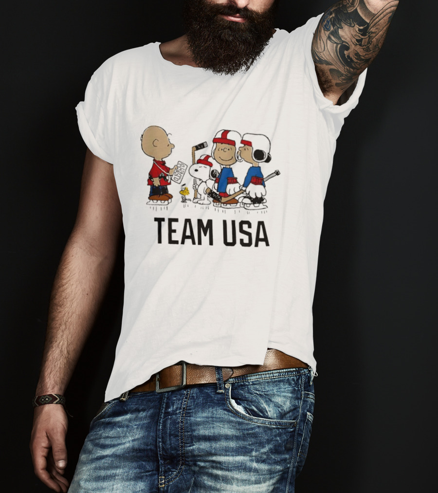 Team USA Peanuts Hockey Outerstuff Collaboration T-Shirt