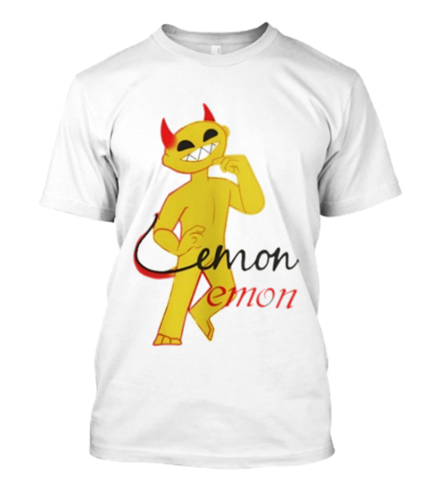 Demon Heavy Blend Lemon Demon Red Horns Yellow T-Shirt