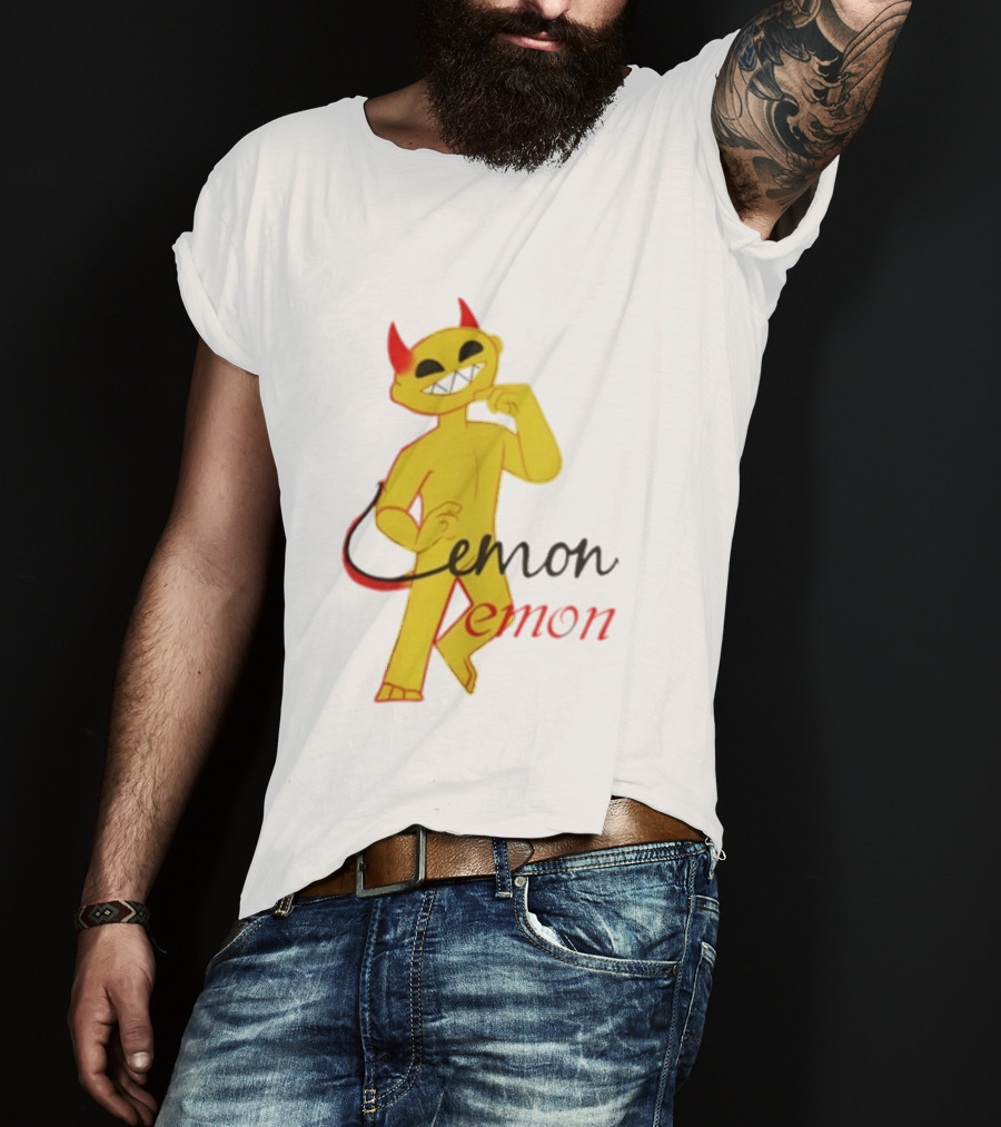 Demon Heavy Blend Lemon Demon Red Horns Yellow T-Shirt