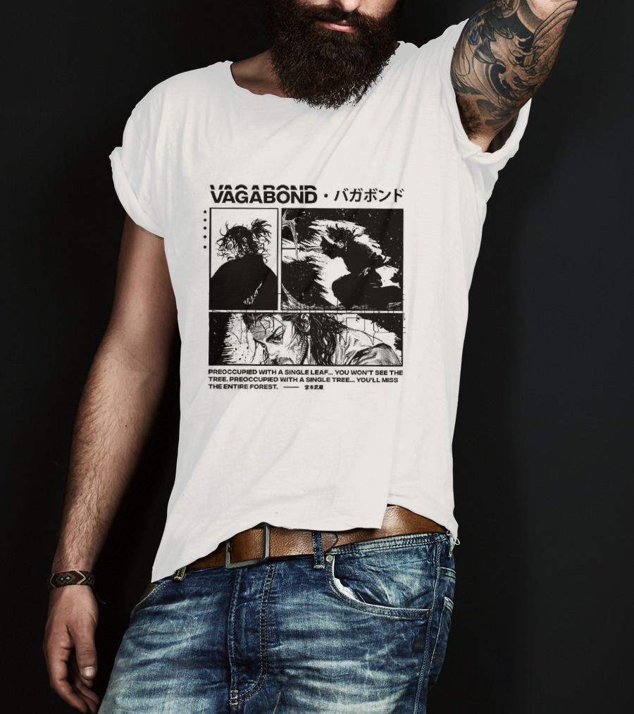 Vagabond Anime Manga Single Leaf T-Shirt