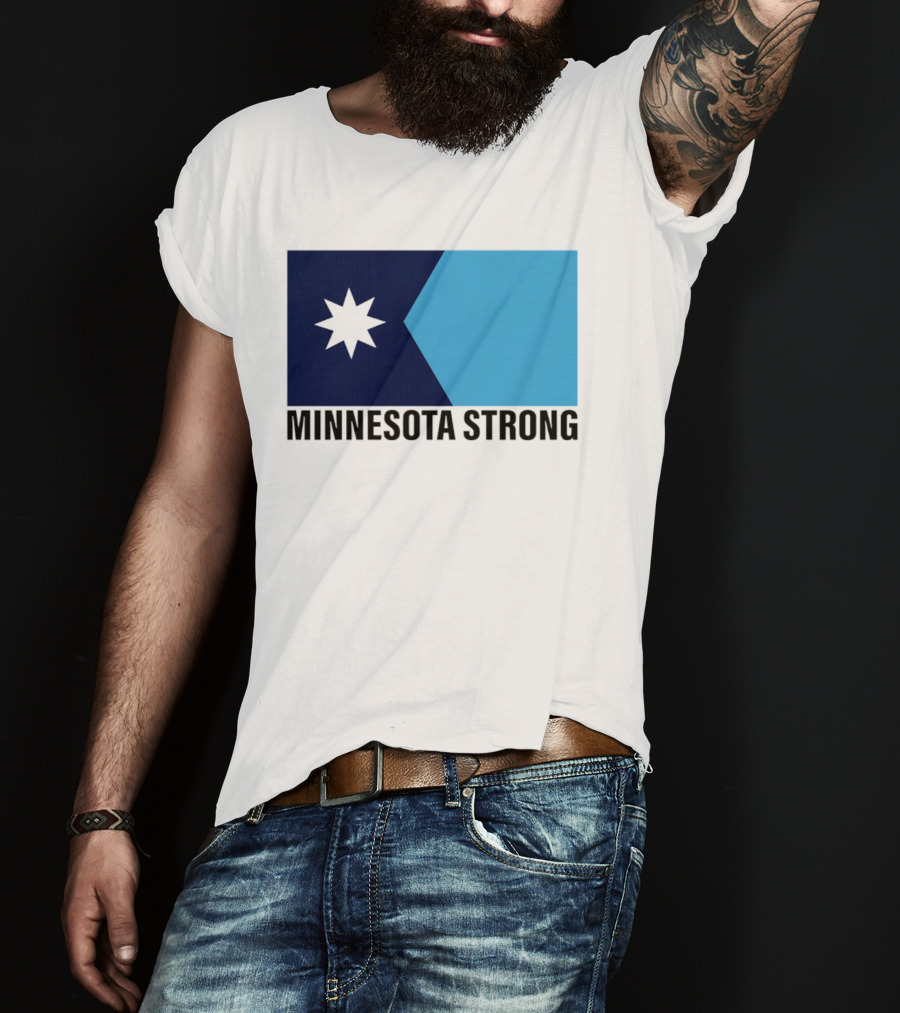 Minnesota Strong Star Icon Blue Rectangular Flag T-Shirt