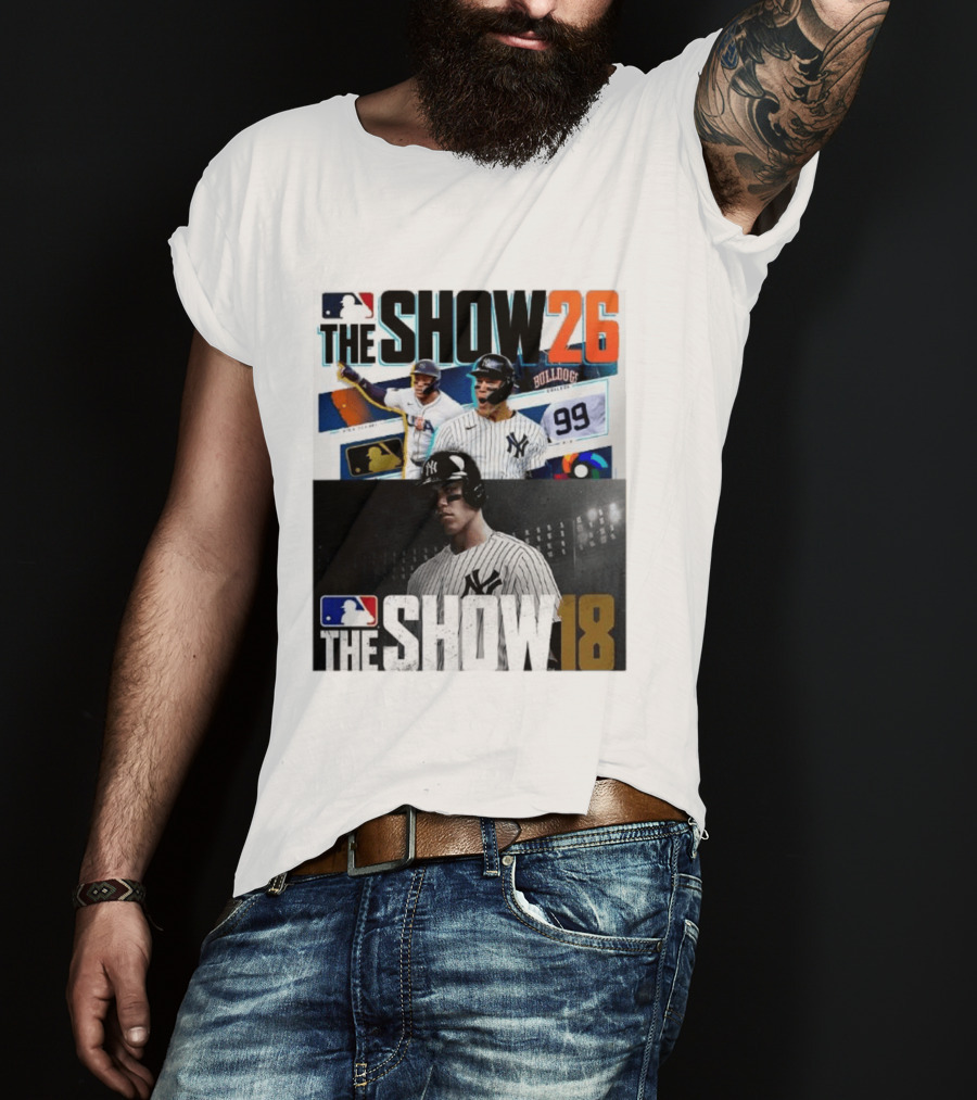 MLB The Show 26 Aaron Judge New York Yankees Cover Athlete Baseball Game Featuring The Show 18 T-Shirt
