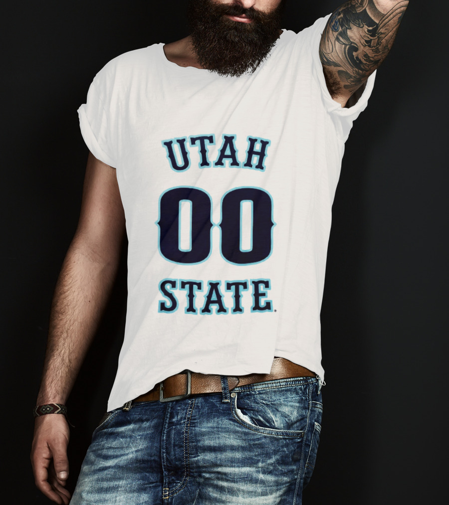 Utah State 00 Number Basketball T-Shirt