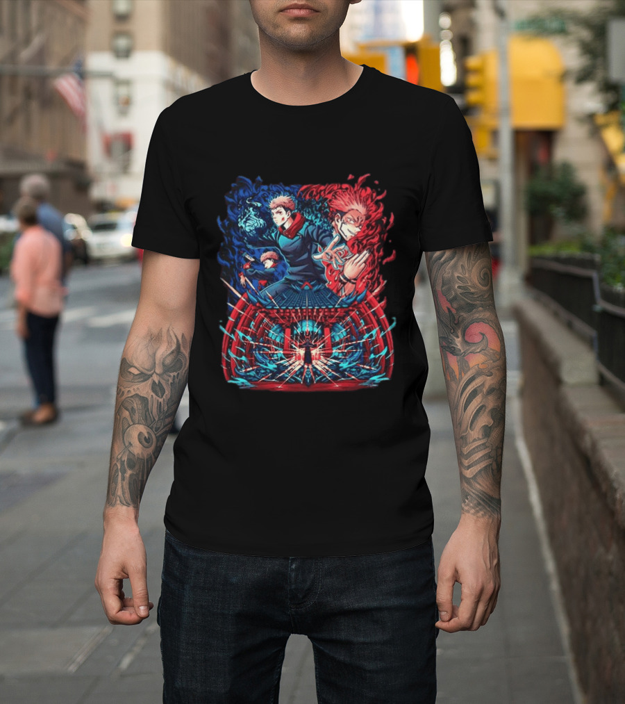 Itadori Yuji Jujutsu Kaisen Sukuna's Territory Expansion Void Possession Anime Mashup T-Shirt