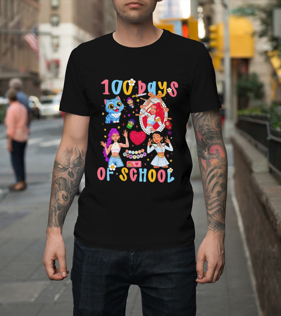 100 Days Of School Colorful Kpop Style Celebration T-Shirt