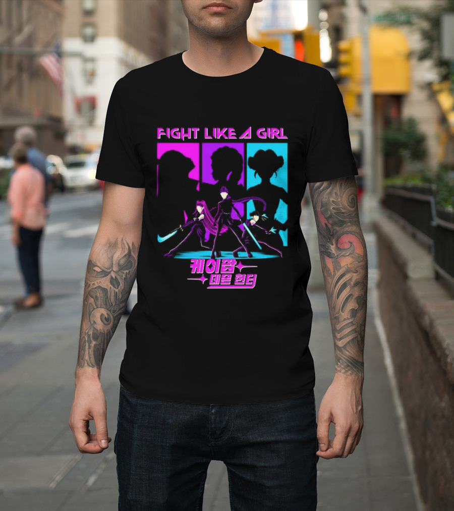 KPop Demon Hunters Fight Like a Girl Korean T-Shirt