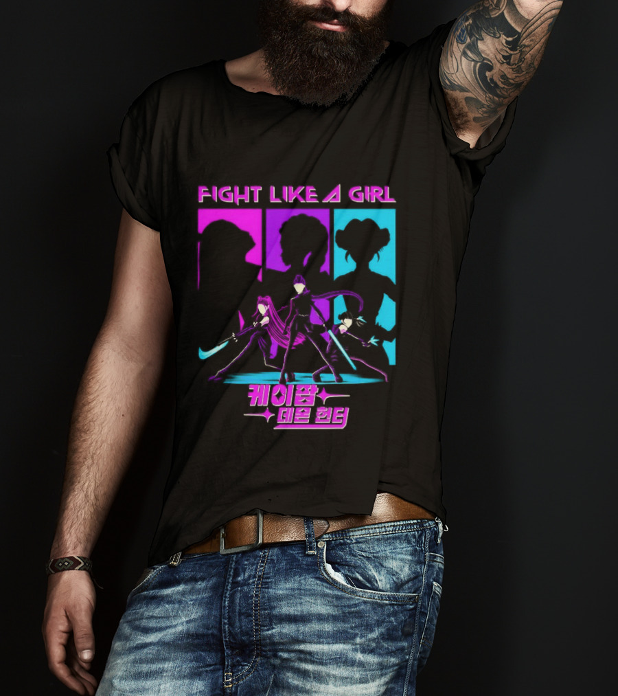 KPop Demon Hunters Fight Like A Girl Korean T-Shirt